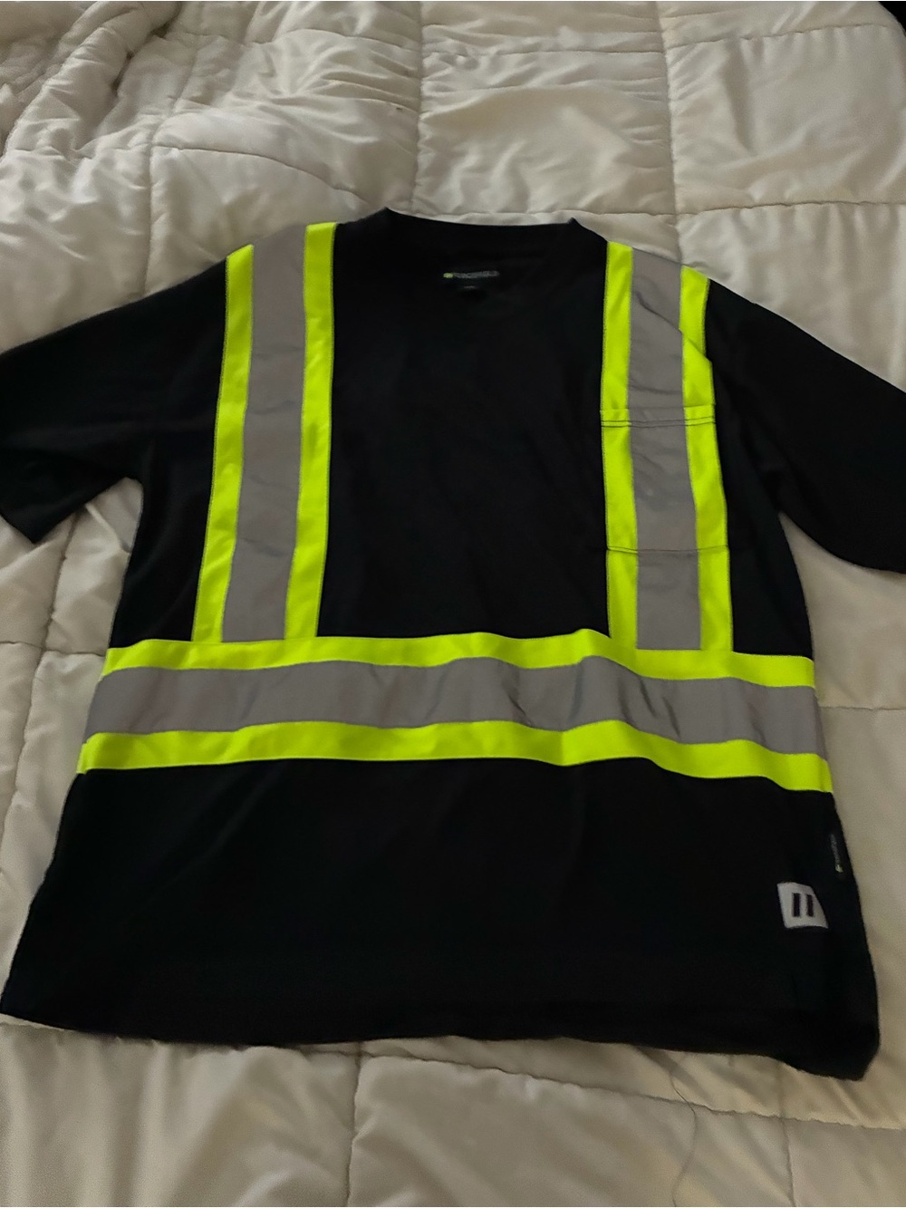Hi-Vis Black Short-Sleeve Safety Tee with Reflective Stripes